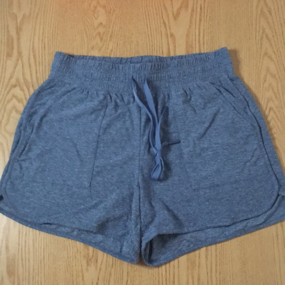 B61 New Womens Athletic Works Shorts Lounge Exercise Marbled Blue Size Xs